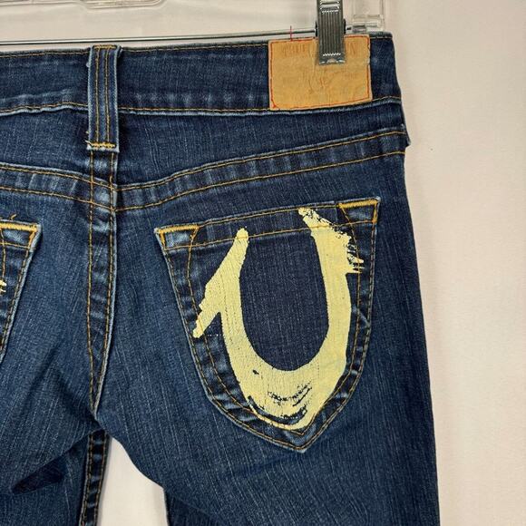 True Religion Womens Jean Joey Low Rise Bootcut Size 27 Y2K Designer Logo Luxury - Picture 6 of 6